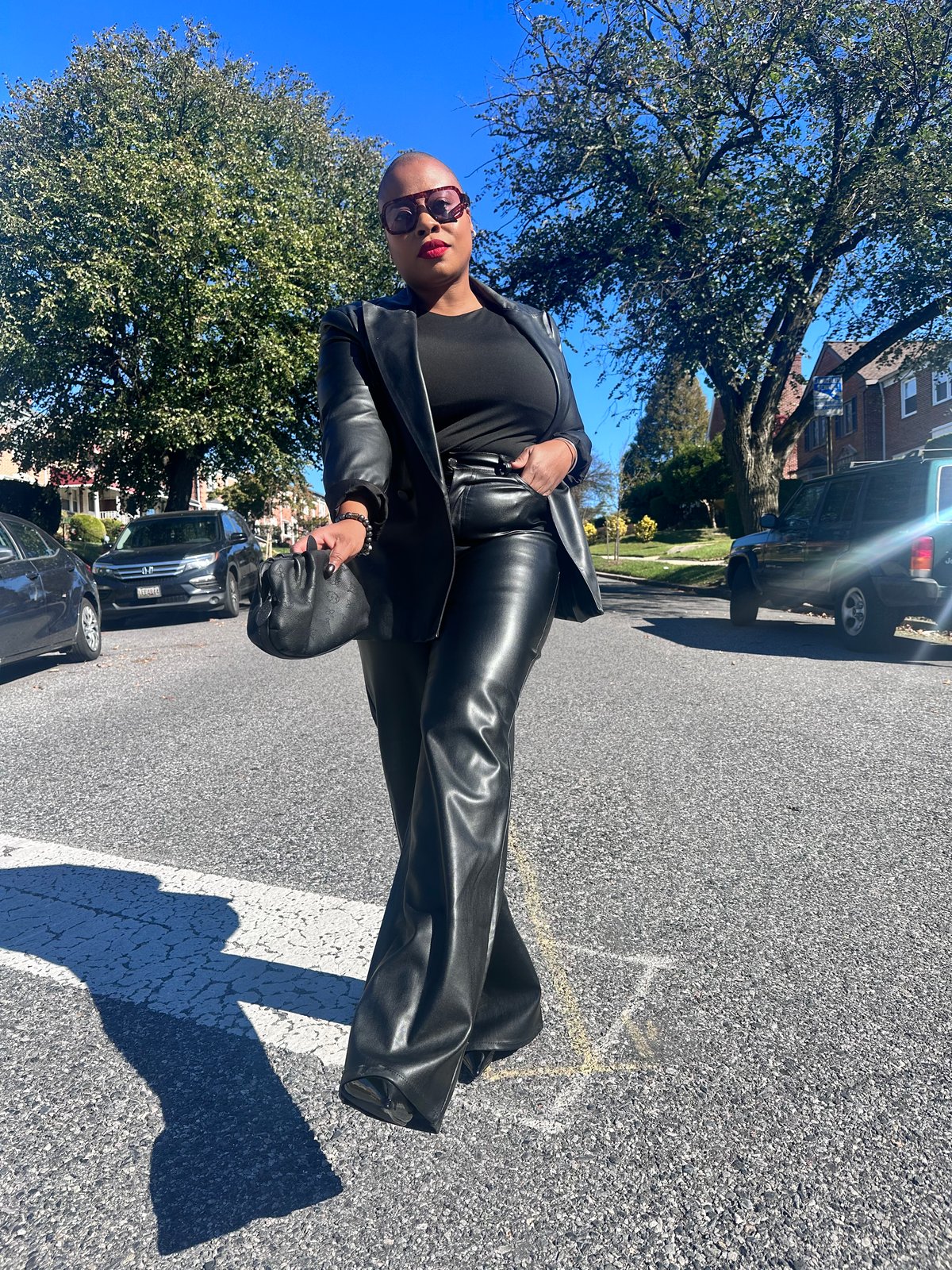 Wide Leg Faux Leather Trouser | ClassicWardrobe