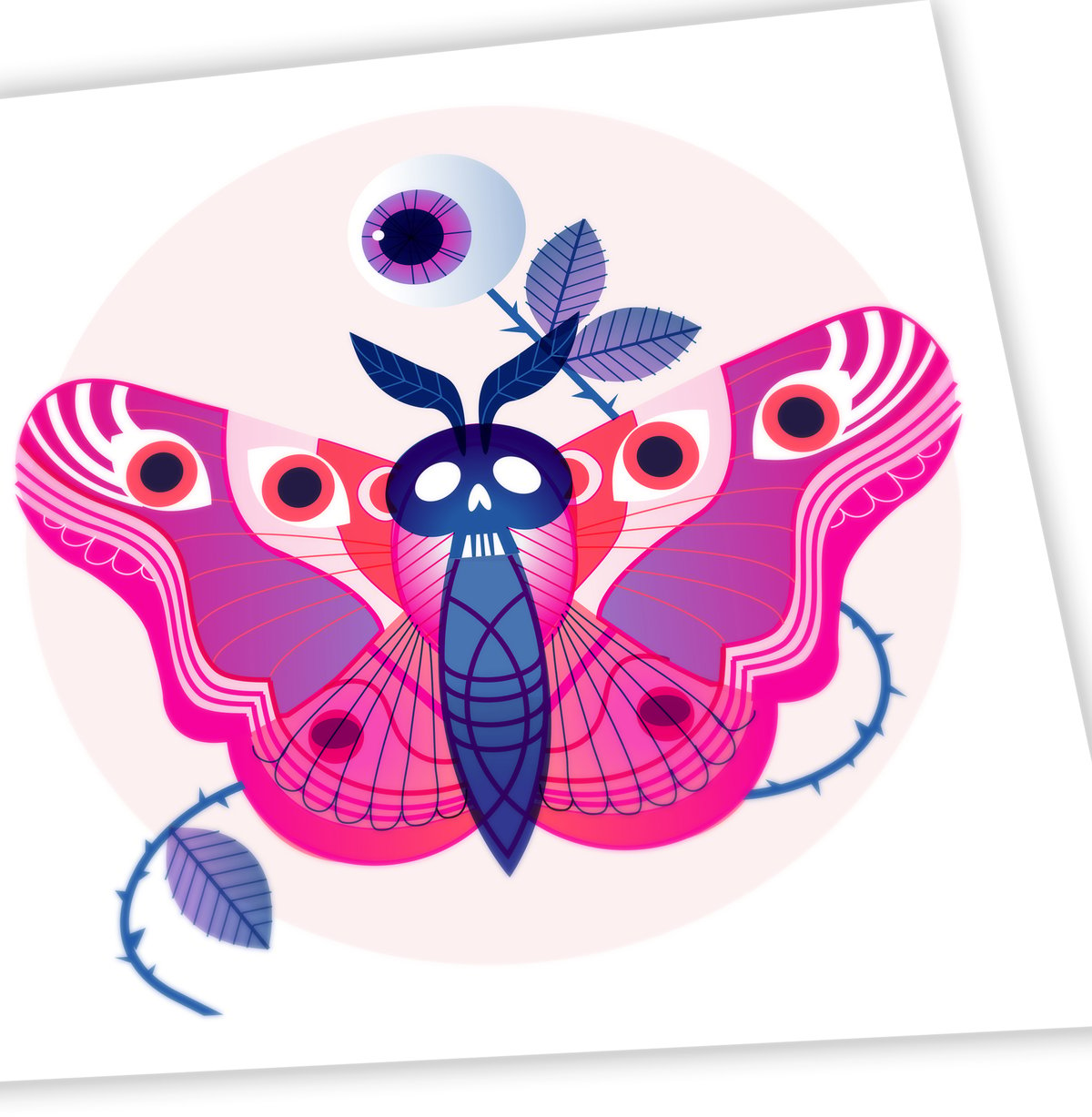 Image of Neon Moth Art Print