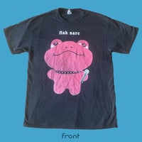 Image 1 of Pink frog - double sided black t shirt