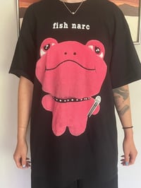 Image 3 of Pink frog - double sided black t shirt