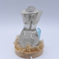Image 4 of Glow in the Dark Resin Skeleton Lady LED USB Lamp - Ephemeral Friday the 13th Collection 