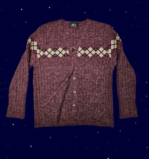 Knit argyle cardigan