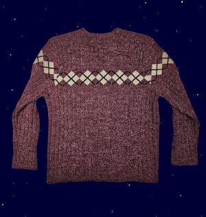 Knit argyle cardigan