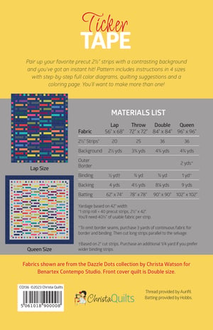 Ticker Tape Paper Quilt Pattern by Christa Watson (CQ136)
