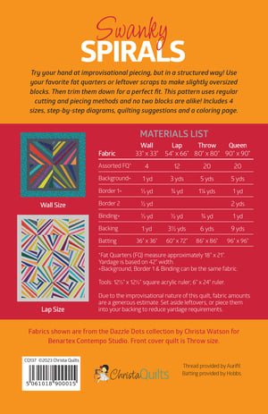 Swanky Spirals Paper Quilt Pattern by Christa Watson (CQ137)