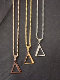 Image 3 of Small Pyramid Stainless Steel Necklaces (3 choices) 