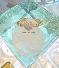 Image 1 of 14k diamond heart beaded ring