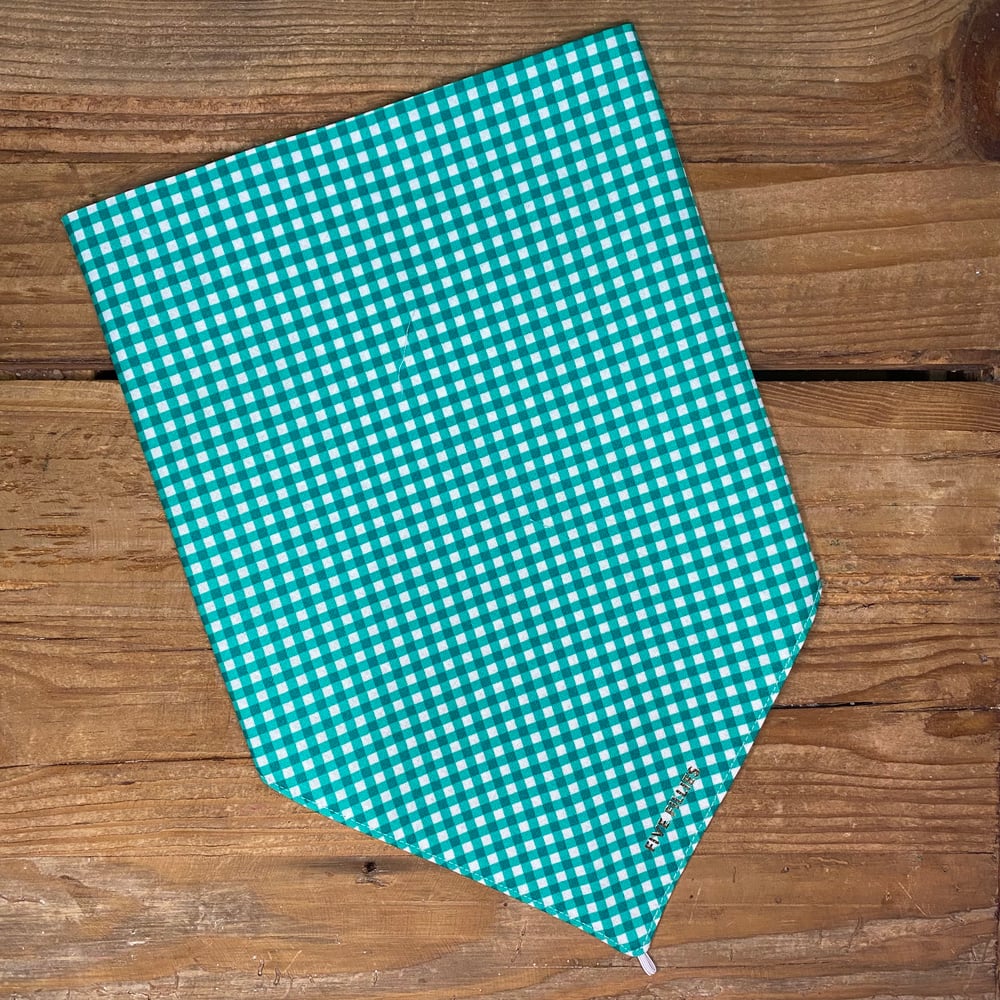 Image of Turquoise Gingham Scarf