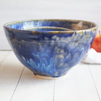 Image 3 of Four Bowl Nesting Set, Ceramic Pottery Bowls in Blue Starry Night Glazes, Made in USA