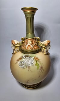 Image 2 of Royal Worcester Mask Handled Vase