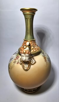 Image 3 of Royal Worcester Mask Handled Vase