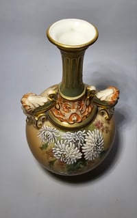 Image 4 of Royal Worcester Mask Handled Vase