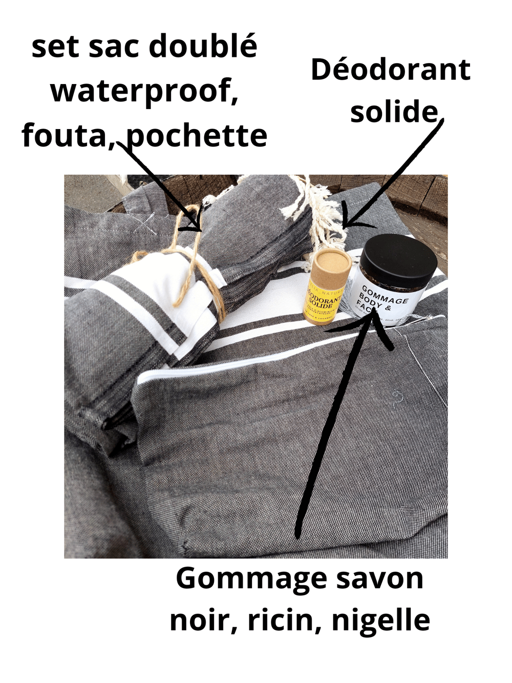 Set fouta et sac de fitness & plage