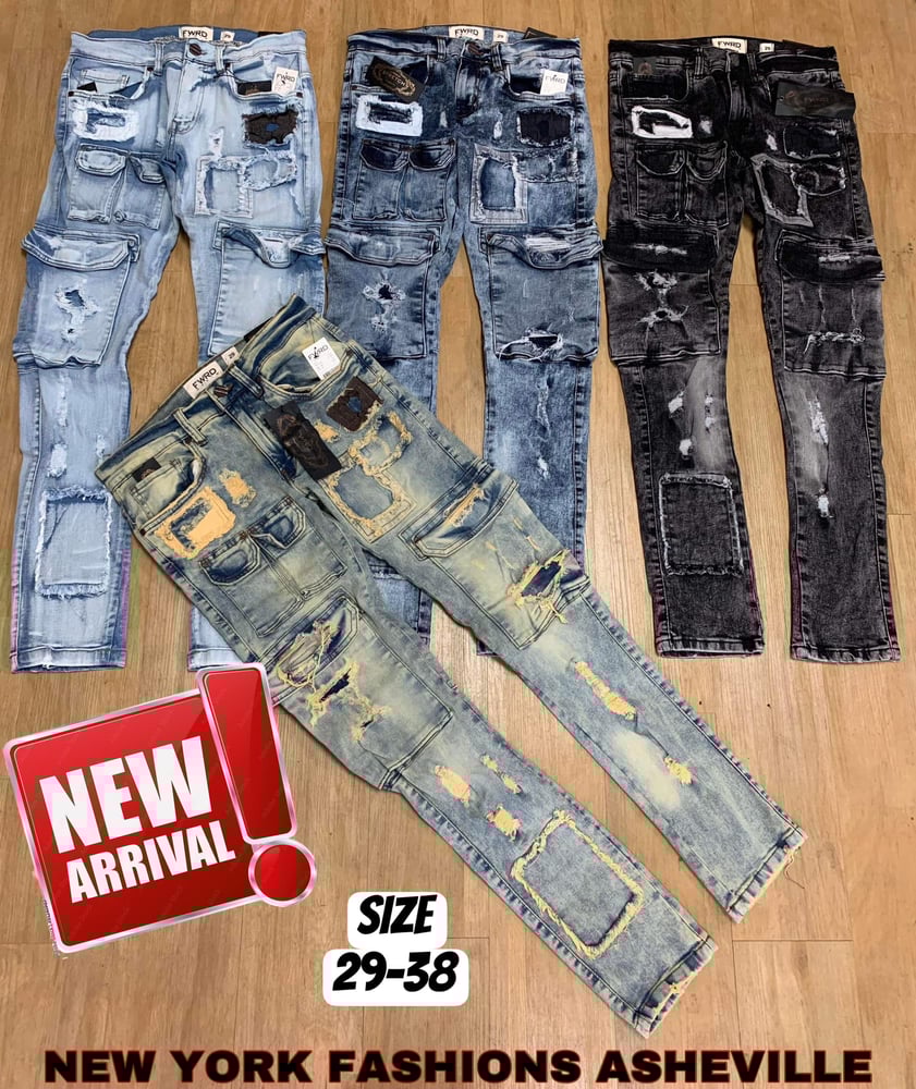 WASHED-OUT REPAIRED DENIM JEANS