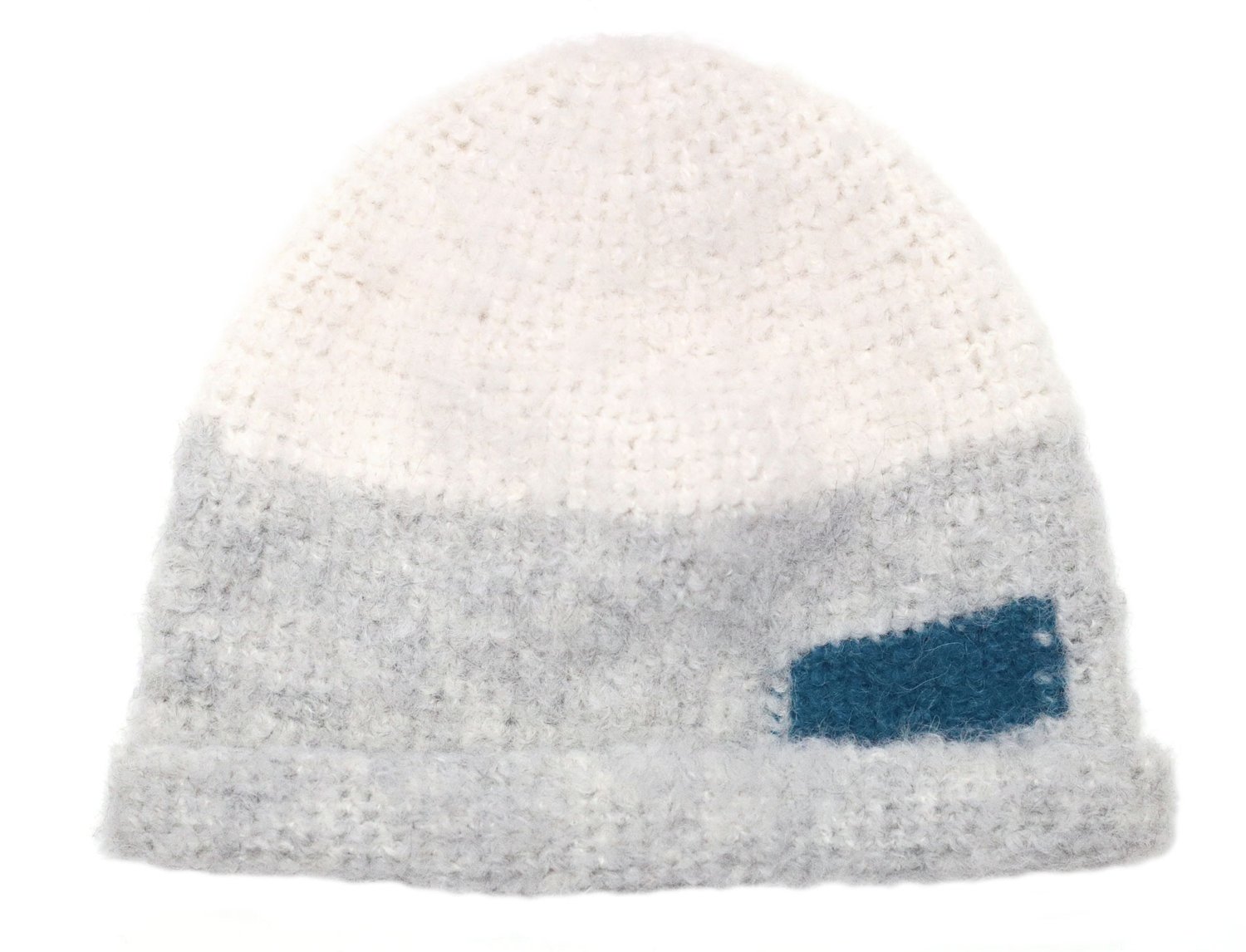 Image of WHITE MOHAIR CAP WIT SOFT SHAPES