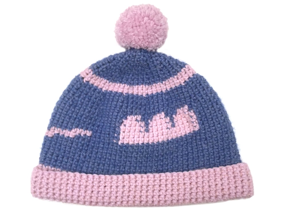 Image of BLUE AND PINK WOOL CAP