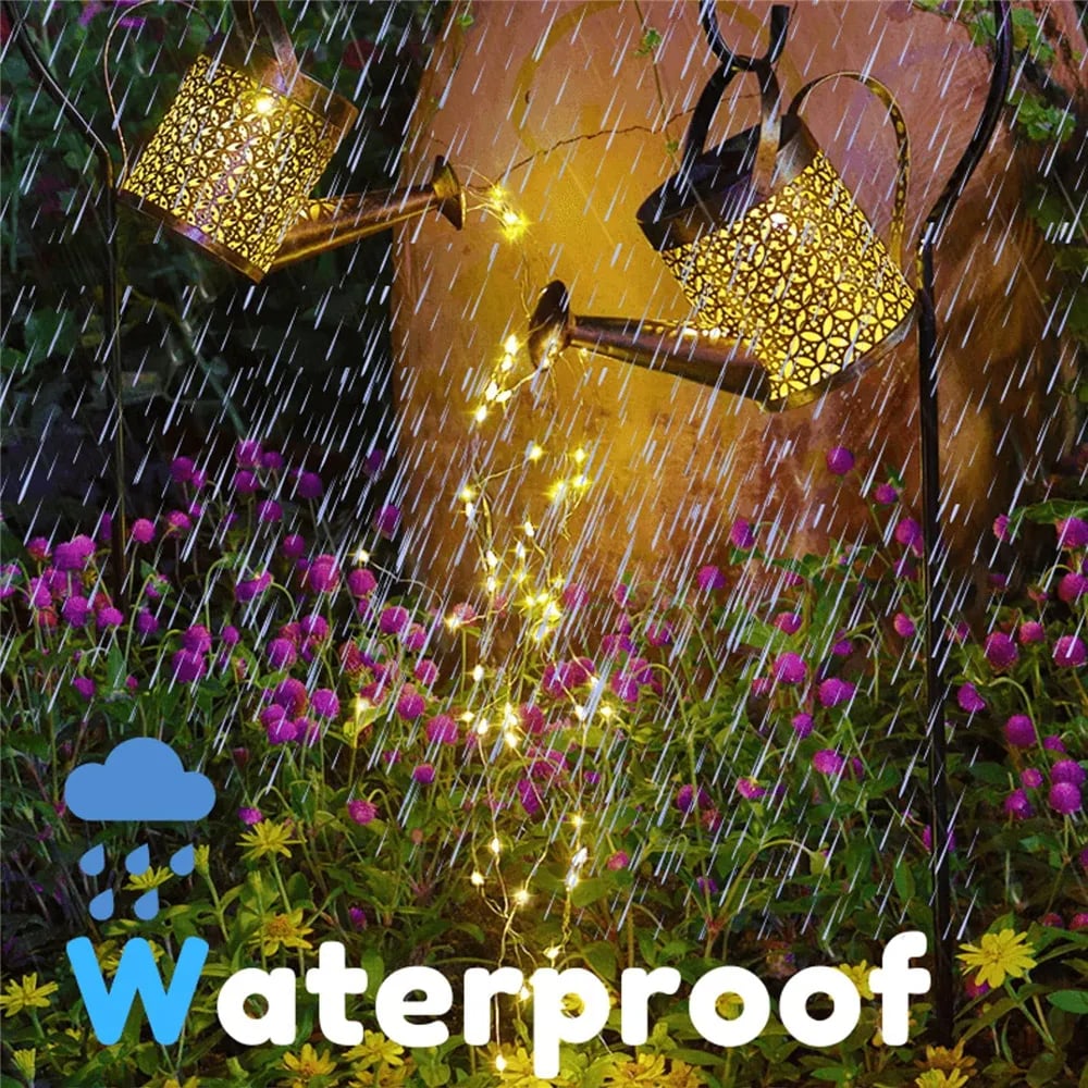 Solar Watering Can Light Hanging Waterfall Lamp 