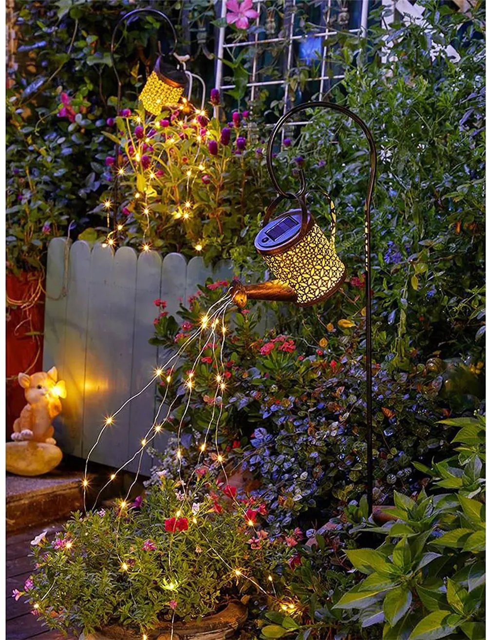 Solar Watering Can Light Hanging Waterfall Lamp 
