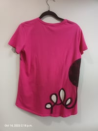 Image 3 of fuschia handpainted tshirt, small