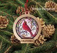 Image 2 of Cardinal Memorial Ornament - Window