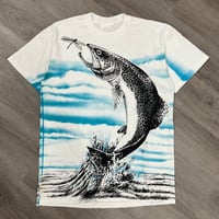 Image 1 of Vintage Trout Out of Water All Over Print Tee
