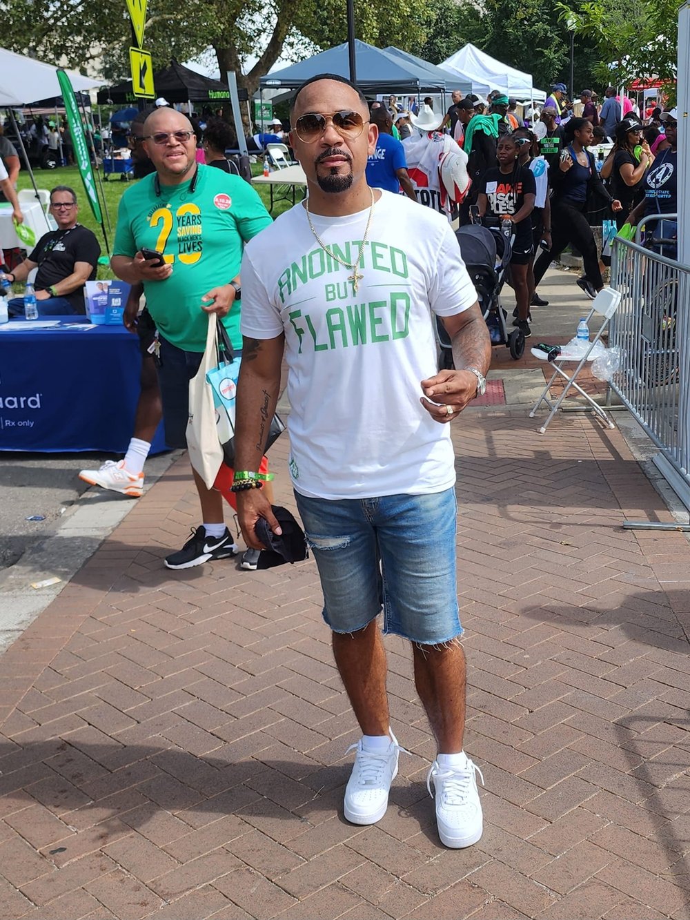 Image of Anointed But Flawed T-Shirt/White & Green