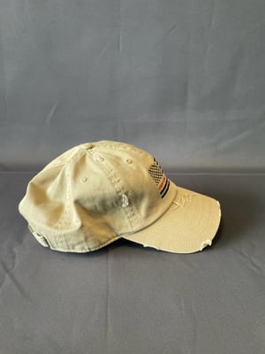 Image of American Flag Light Brown distressed cap