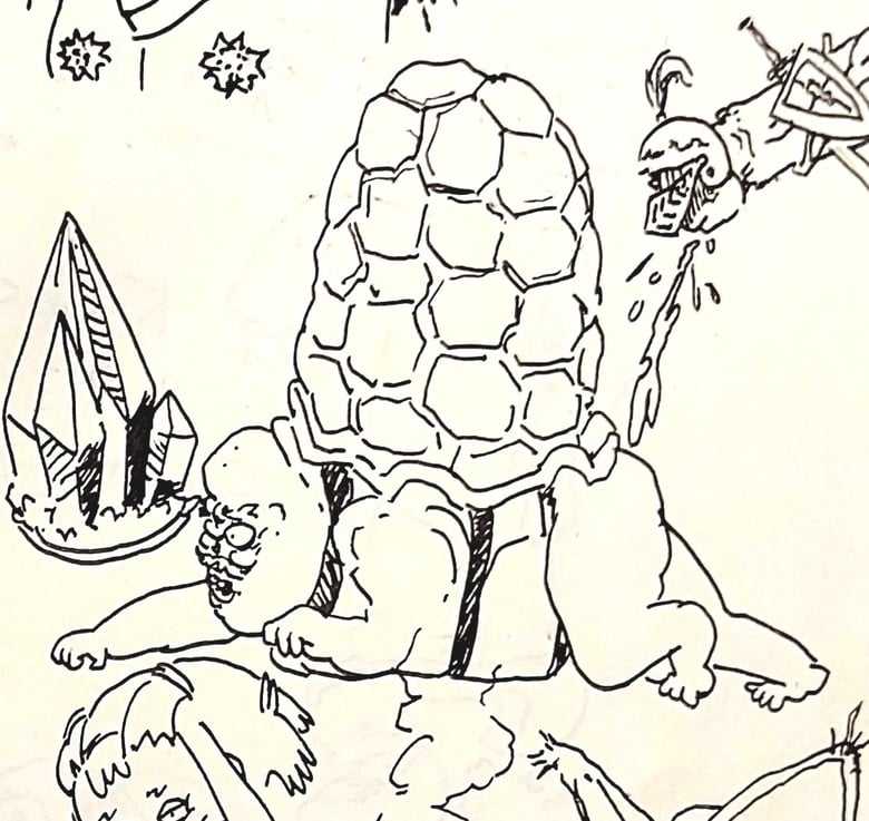 Image of 7x10 Sketchbook Page turtle guy