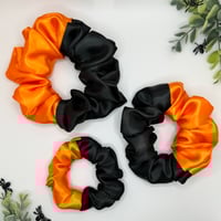 Image 3 of Black and Orange Satin Scrunchie