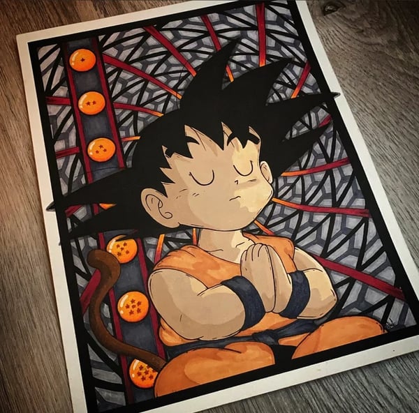 Image of Meditating Kid Goku-Prints