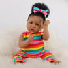 55CM Black Skin Saskia Reborn Todderl Girl Baby Doll Lifelike Real Touch African American baby