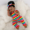 55CM Black Skin Saskia Reborn Todderl Girl Baby Doll Lifelike Real Touch African American baby