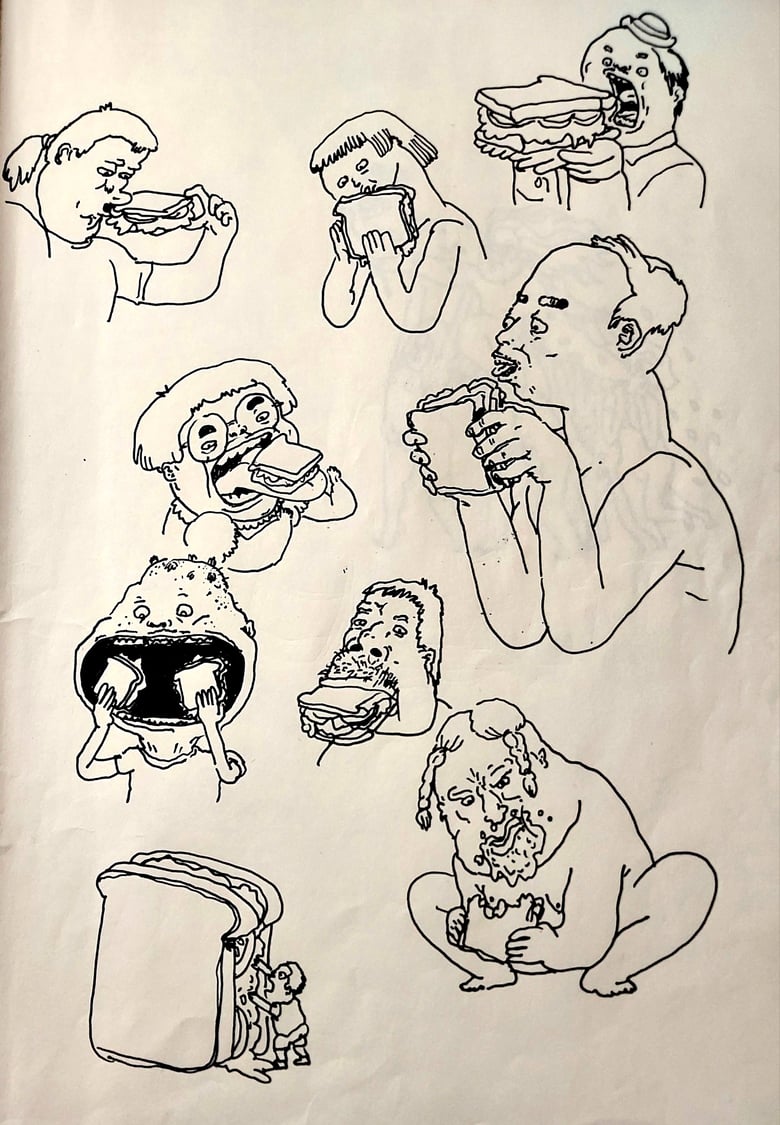 Image of 7x10 Sketchbook Page Sandwich Guys