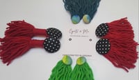Image 1 of Button Tassel Earrings 