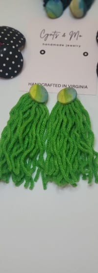 Image 5 of Button Tassel Earrings 