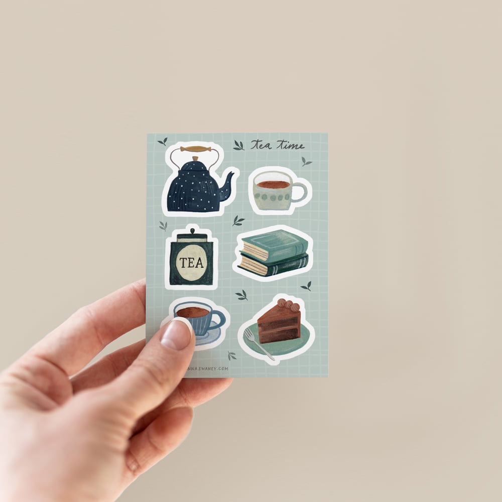 Artwork by Julianna Swaney — Tea Time Sticker Sheet