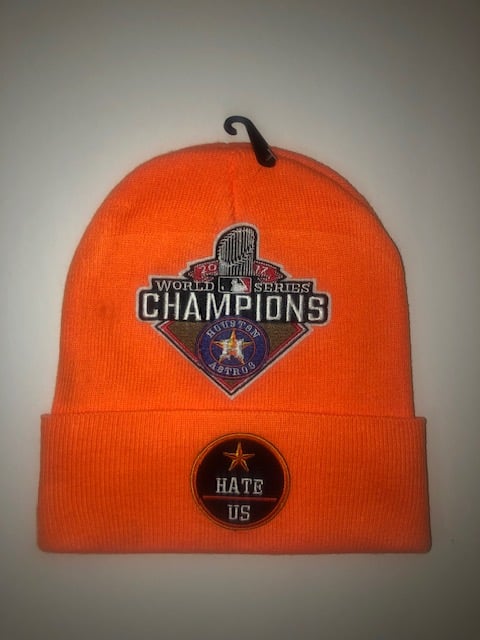 Image of Official "Hate Us" World Champion Beanie (Space City Orange)