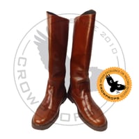 Image 1 of Brown Officer Long Boots (with back hidden zippers)