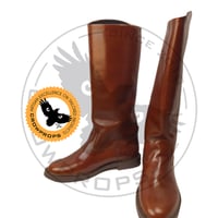 Image 3 of Brown Officer Long Boots (with back hidden zippers)