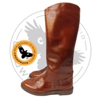 Image 2 of Brown Officer Long Boots (with back hidden zippers)