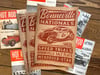 Bonneville Nationals aged Linocut Print (Maroon Ink on 170gr kraft paper edition) FREE SHIPPING