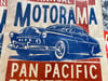1951 Motorama Mercury aged Linocut Print (Blue Merc Edition) FREE SHIPPING