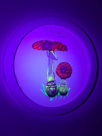 Image 3 of Exclusive Framed Original Fly Agaric Mushroom Drawing Glows Under UV Light