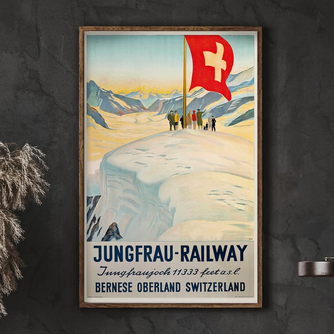 Jungfrau-Railway | Jungfraujoch | Bernese Oberland Switzerland | Vintage Poster
