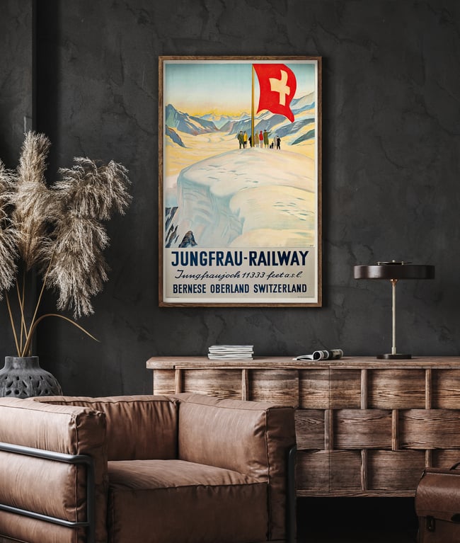 Jungfrau-Railway | Jungfraujoch | Bernese Oberland Switzerland | Vintage Poster