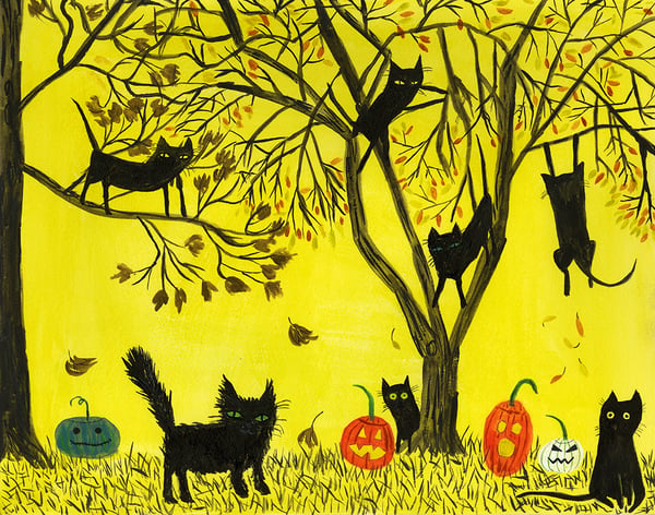Image of Autumn Cat Tree - original painiting