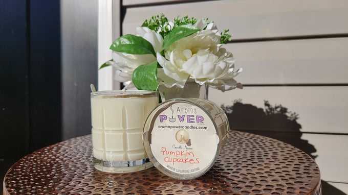 Image of Pumpkin Cupcake Candle in Reusable Whiskey Glass