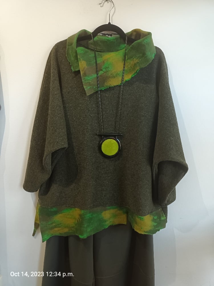 Image of green oversized wool sweater