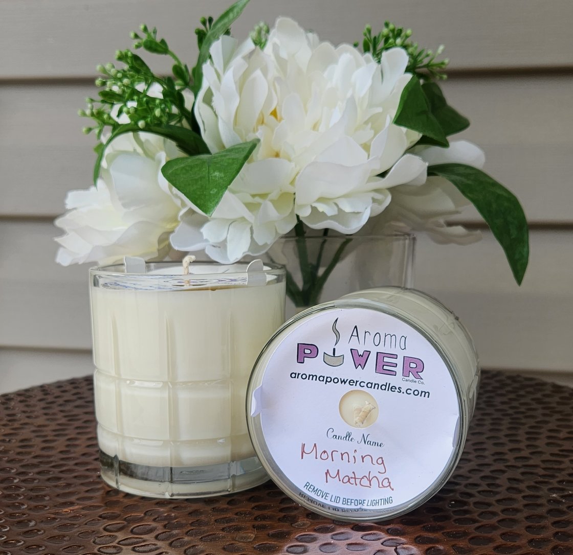 Image of Morning Matcha Candle in Reusable Whiskey Glass