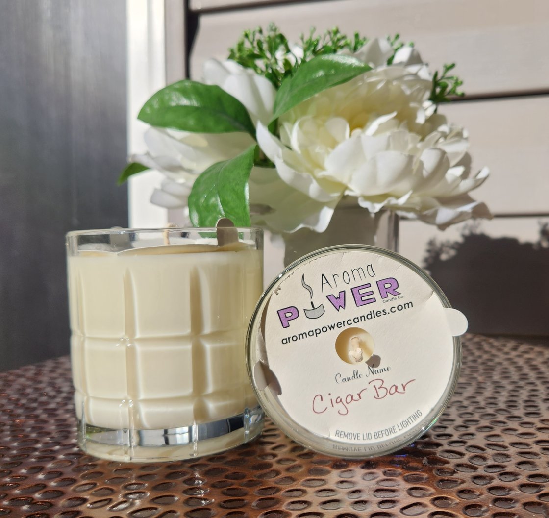 Image of Cigar Bar Candle in Reusable Whiskey Glass